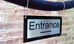 Hanging Velvet Rope Sign - Steel with steel chain