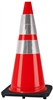 Traffic Cone 28" in. Red/Orange  with Black Base & Reflective Collar