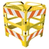 Safegate Manhole Guard, with four sections, sheeted with High Intensity Prismatic grade striped sheeting on each section