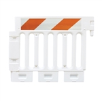 Strongwall ADA White Pedestrian Barricade with engineer grade striped sheeting on two sides - Top Only,
