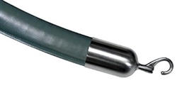 Naugahyde-Leather Rope Dark Green with Metal Ends