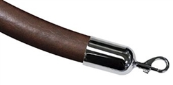 Naugahyde-Leather Rope Walnut Brown with Metal Ends