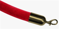 Velour Rope Bright Red with Metal Ends