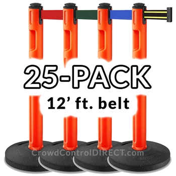 Plastic "Tempest" Stanchion 12-foot Belt - Rubber Base