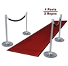 Chrome Posts (4-Pack with 2 Red Velvet Ropes)