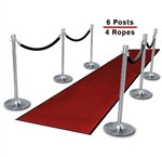Chrome Posts (6-pack with 4 Ropes)