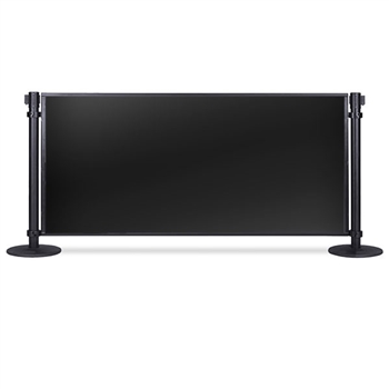 Standard Height Panel - W72" x H34", Black, Frosted Acrylic