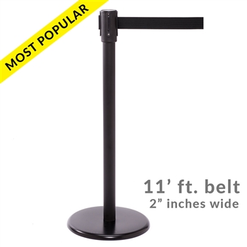 SALE - QueuePro 200B, Black Stanchion with 11' ft. belt