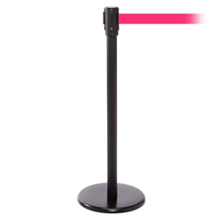 QueuePro 200, Black, Barrier with 11' Fluorescent Pink Belt