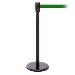 QueuePro 200, Black, Barrier with 11' Green Belt