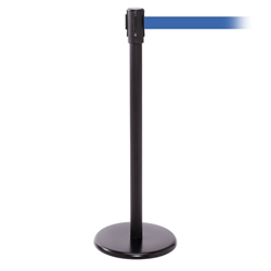 QueuePro 200, Black, Barrier with 11' Light Blue Belt