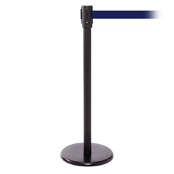 QueuePro 200, Black, Barrier with 11' Navy Blue Belt