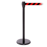 QueuePro 200, Black, Barrier with 11' Red/Black Diagonal Belt