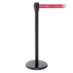 QueuePro 200, Black, Barrier with 11' AUTHORIZED ACCESS ONLY - RED Belt