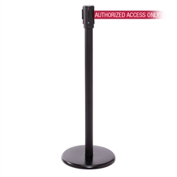 QueuePro 200, Black, Barrier with 11' AUTHORIZED ACCESS ONLY - RED Belt