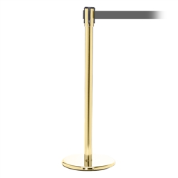 QueuePro 200, Polished Brass, Barrier with 11' Gray Belt