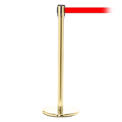 QueuePro 200, Polished Brass, Barrier with 11' Red Belt