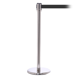 QueuePro 200, Polished Stainless, Barrier with 11' Dark Gray Belt