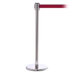 QueuePro 200, Polished Stainless, Barrier with 11' Maroon Belt