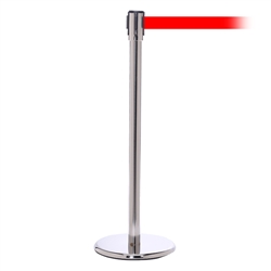 QueuePro 200, Polished Stainless, Barrier with 11' Red Belt
