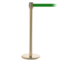 QueuePro 200, Satin Brass, Barrier with 11' Green Belt