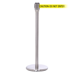 QueuePro 200, Satin Chrome, Barrier with 11' CAUTION-DO NOT ENTER Belt