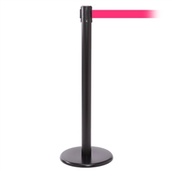 QueuePro 250, Black, Barrier with 11' Fluorescent Pink Belt