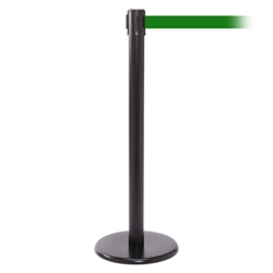 QueuePro 250, Black, Barrier with 11' Green Belt