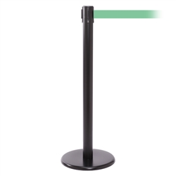QueuePro 250, Black, Barrier with 11' Light Green Belt