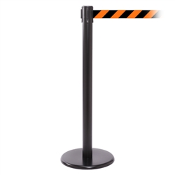 QueuePro 250, Black, Barrier with 11' Orange/Black Diagonal Belt