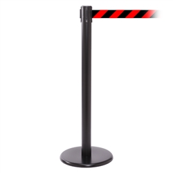 QueuePro 250, Black, Barrier with 11' Red/Black Diagonal Belt