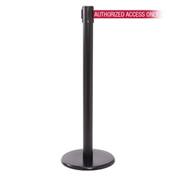 QueuePro 250, Black, Barrier with 11' AUTHORIZED ACCESS ONLY - RED Belt