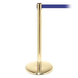 QueuePro 250, Polished Brass, Barrier with 11' Blue Belt