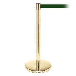 QueuePro 250, Polished Brass, Barrier with 11' Dark Green Belt