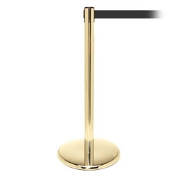 QueuePro 250, Polished Brass, Barrier with 11' Dark Gray Belt