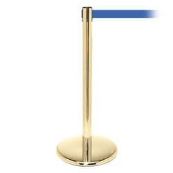 QueuePro 250, Polished Brass, Barrier with 11' Light Blue Belt