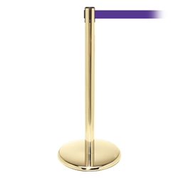 QueuePro 250, Polished Brass, Barrier with 11' Purple Belt
