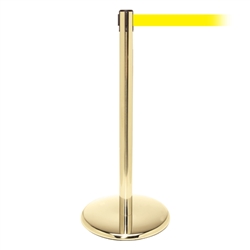 QueuePro 250, Polished Brass, Barrier with 11' Yellow Belt