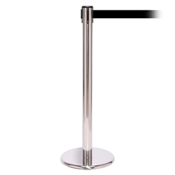 QueuePro 250, Polished Chrome, Barrier with 11' Black Belt