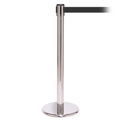 QueuePro 250, Polished Chrome, Barrier with 11' Dark Gray Belt