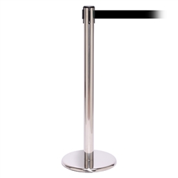 QueuePro 250, Polished Stainless, Barrier with 11' Black Belt