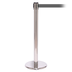 QueuePro 250, Polished Stainless, Barrier with 11' Gray Belt