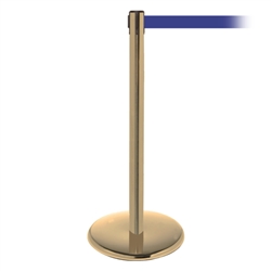 QueuePro 250, Satin Brass, Barrier with 11' Blue Belt