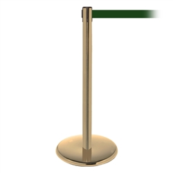 QueuePro 250, Satin Brass, Barrier with 11' Dark Green Belt