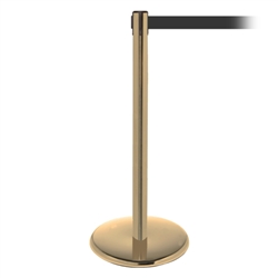 QueuePro 250, Satin Brass, Barrier with 11' Dark Gray Belt