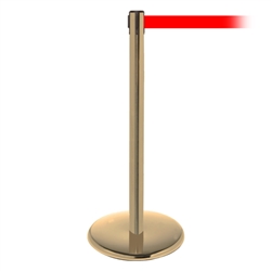 QueuePro 250, Satin Brass, Barrier with 11' Red Belt