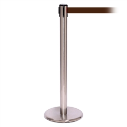 QueuePro 250, Satin Chrome, Barrier with 11' Brown Belt