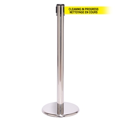 QueuePro 250 Xtra, Polished Chrome, Barrier with 3" wide 11' NETTOYAGE EN COURS Belt