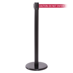 QueuePro 300, Black, Barrier with 16' CAUTION-DO NOT ENTER - RED Belt