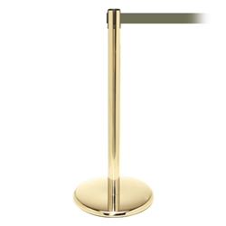 QueuePro 300, Polished Brass, Barrier with 16' Olive Green Belt